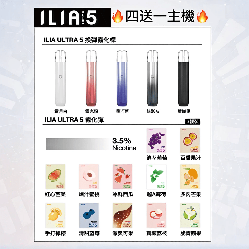【買5盒送主機/煙彈】ILIA五代煙彈|哩亞ULTRA 5 霧化彈|五代專用 換彈式設計:圖片 2